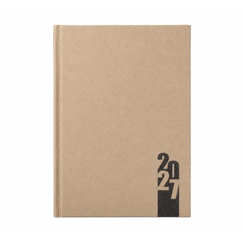 Agenda diária capa dura kraft personalizada