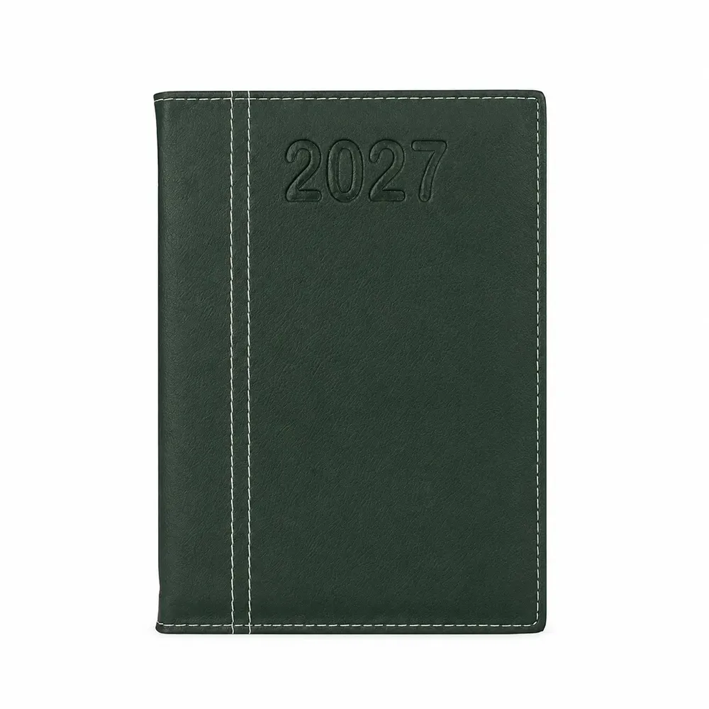 Agenda Diária Couro Sintético Personalizada em 3 Cores verde