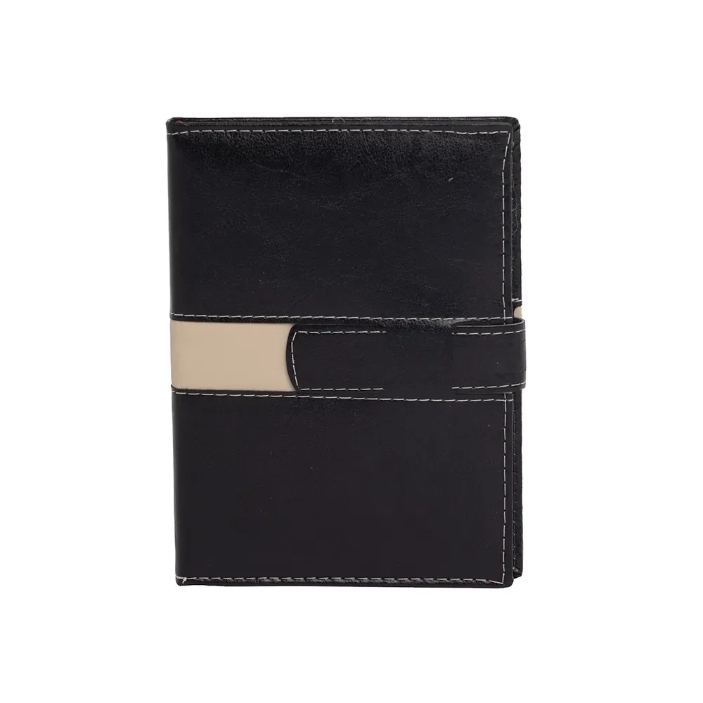 Agenda Diária Couro Sintético com Aba de Fechamento e Suporte para Caneta Personalizada preto