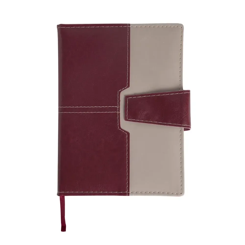 Agenda Diária com Fecho Magnético e Suporte para Caneta personalizada vermelha