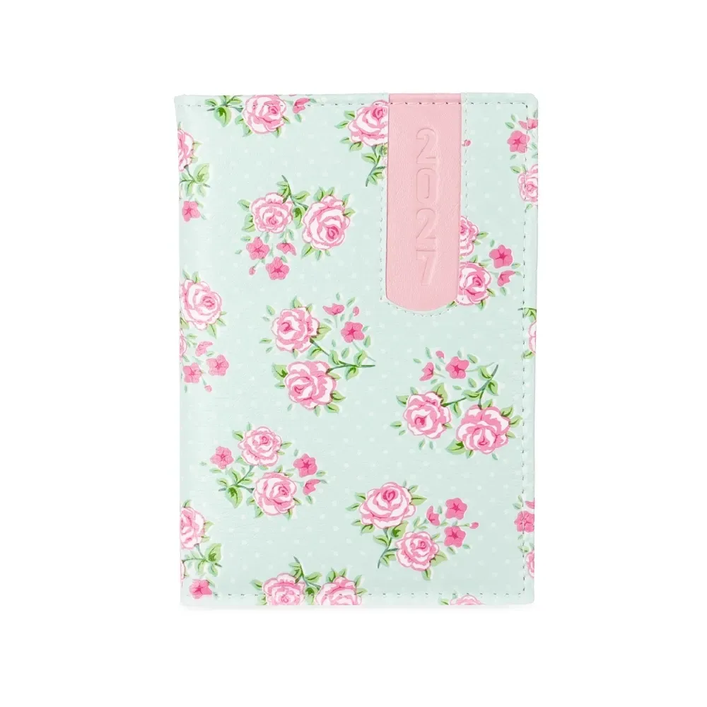 Agenda Diária Couro Sintético com Folhas Offset Personalizada verde