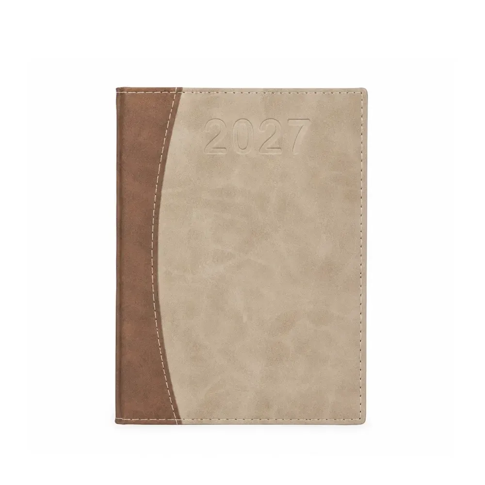 Agenda Diária Couro Sintético Marrom Personalizada marrom