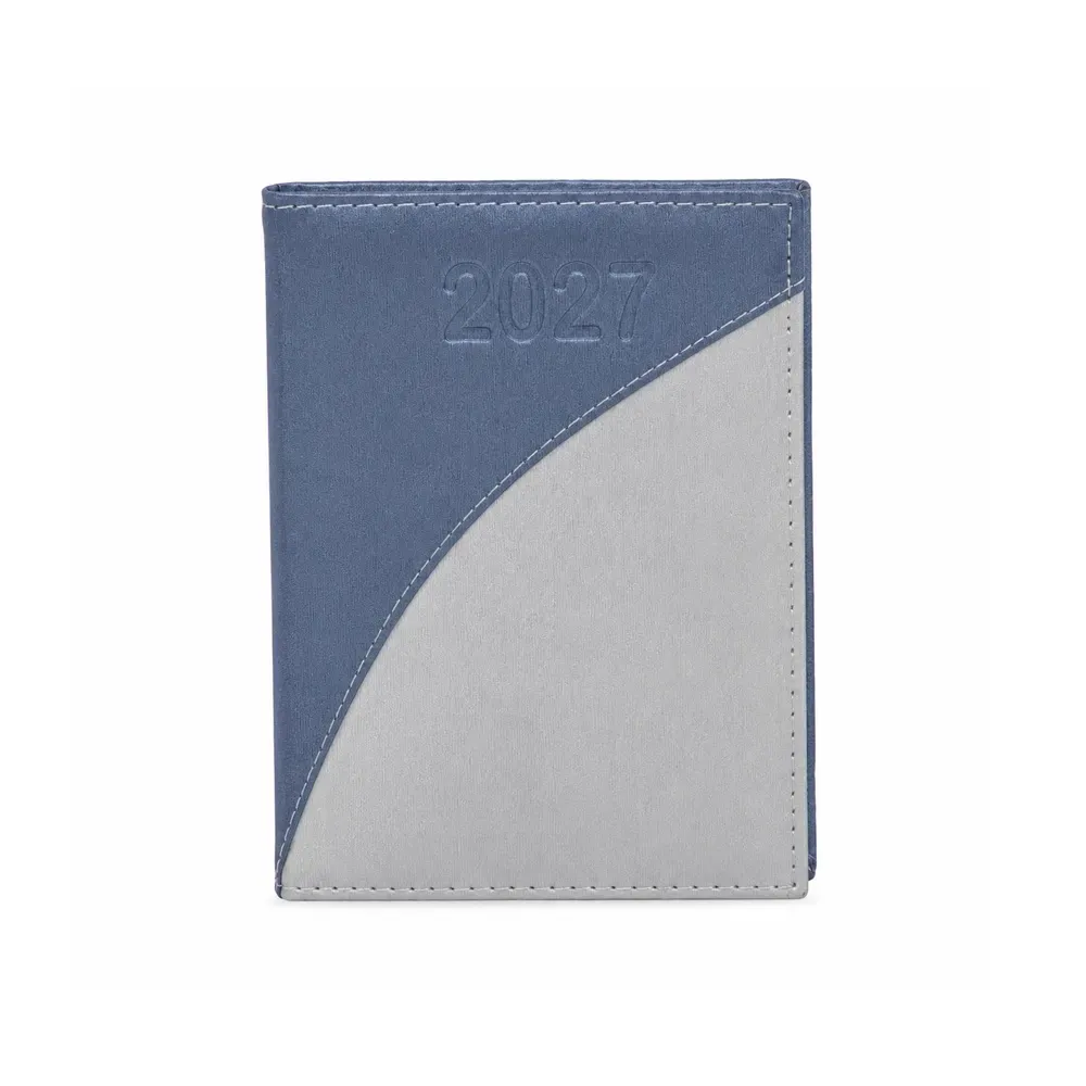 Agenda Diária Couro Sintético Metalizado Azul Personalizada azul
