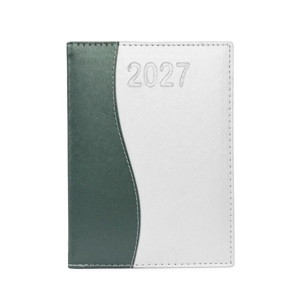 Agenda Diária Couro Sintético Metalizado Personalizada verde