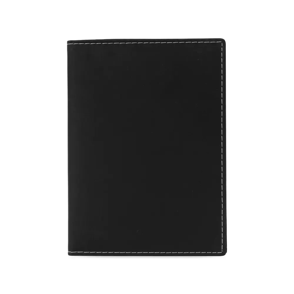 Agenda Diária Couro Sintético Preta Personalizada preto