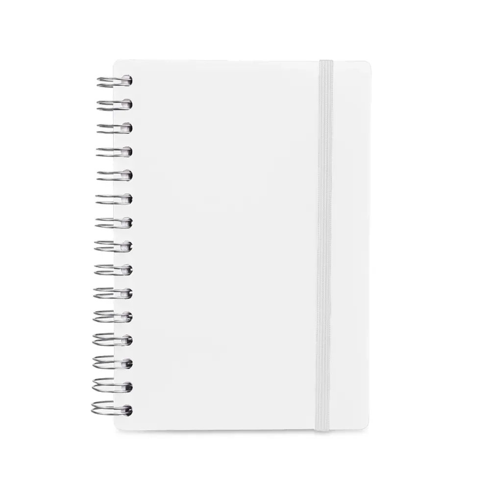 Agenda Diária com Espiral e Capa Plástica Personalizada branco