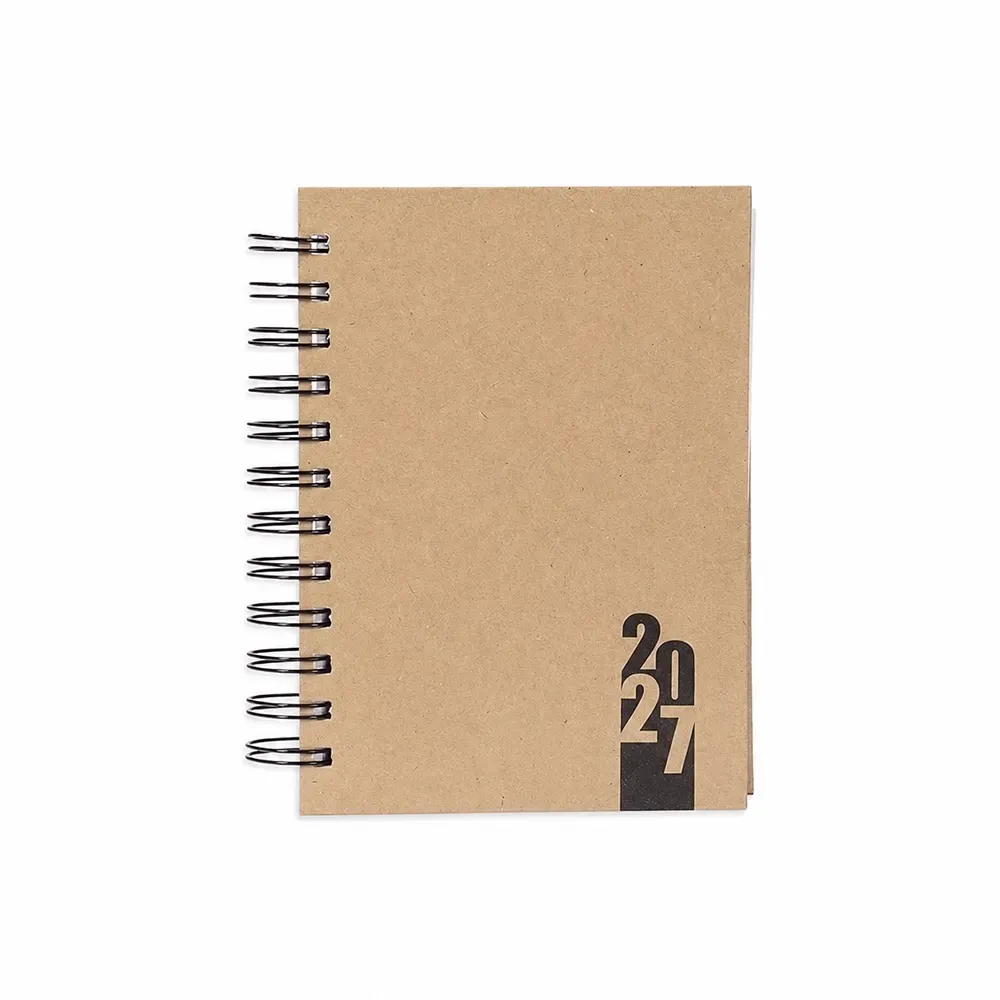Agenda diária kraft com wire-o personalizada