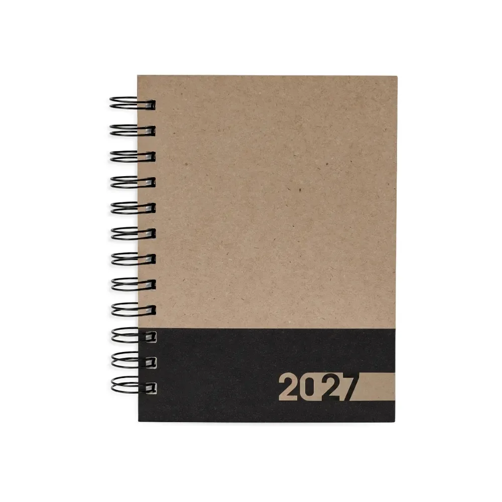 Agenda diária kraft com wire-o personalizada