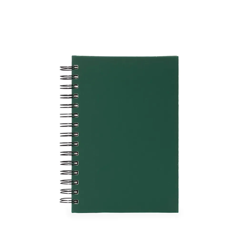 Agenda Emborrachada com Wire-O Personalizada em 5 Cores verde