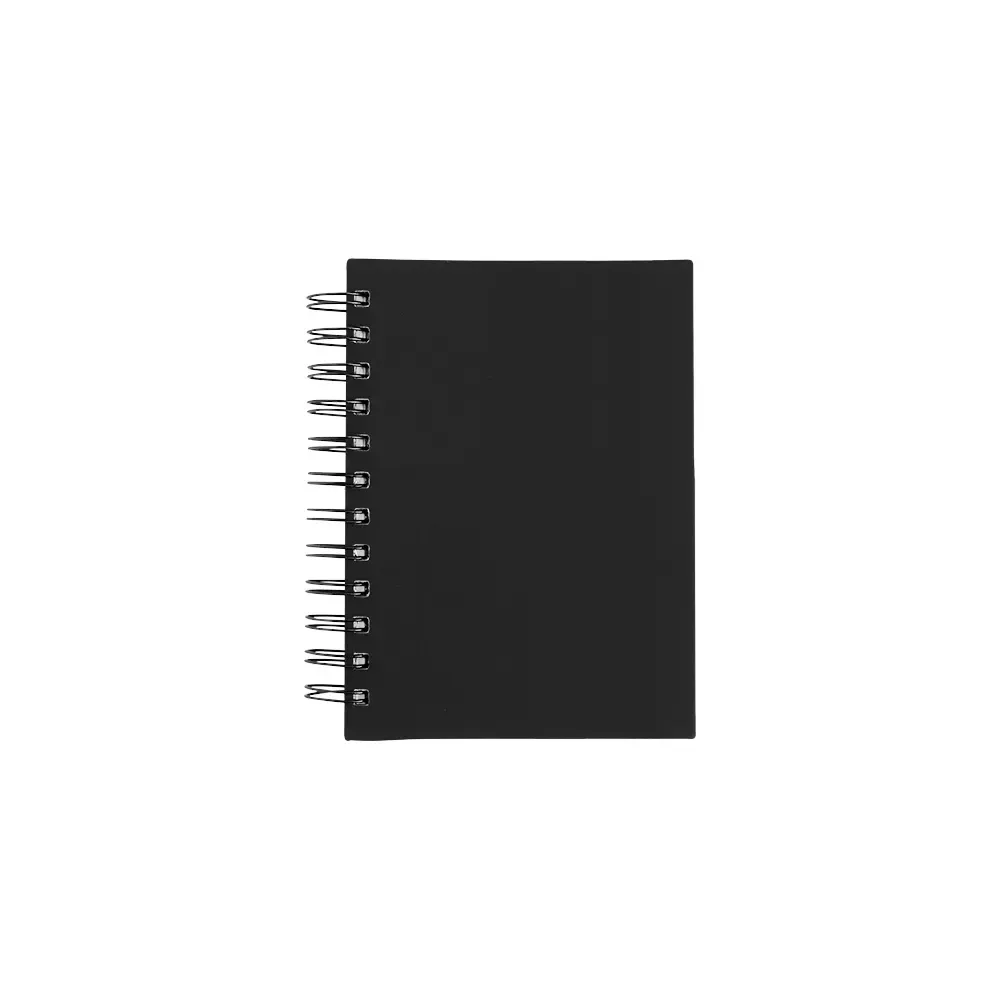 Agenda Emborrachada com Wire-O Personalizada em 6 Cores preto