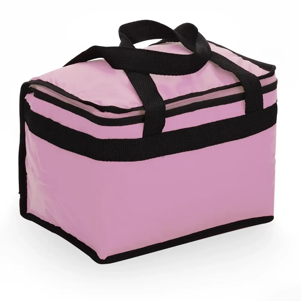 Bolsa térmica personalizada de bagum sintético 13 litros, cor rosa