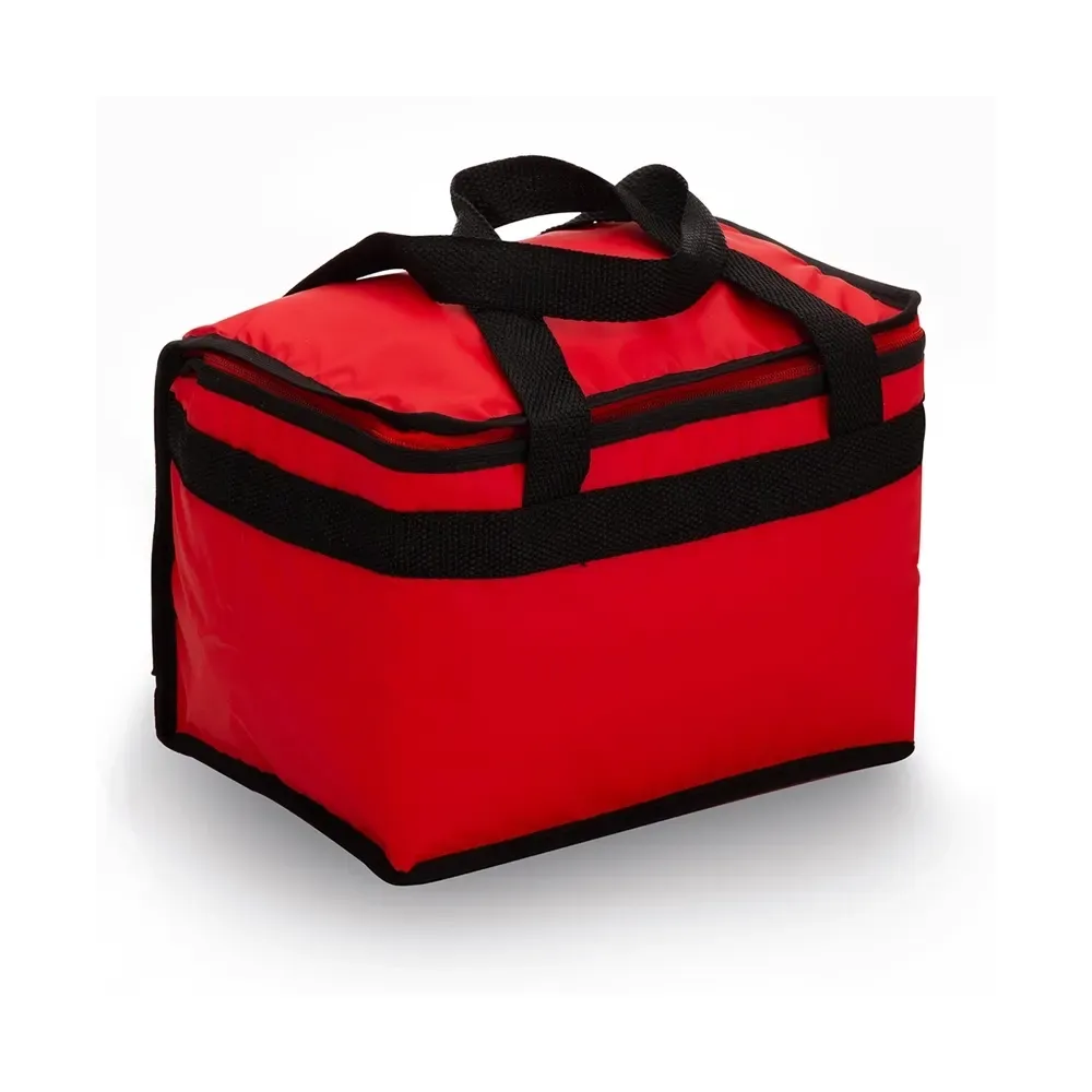 Bolsa térmica personalizada de bagum sintético 13 litros, cor vermelha