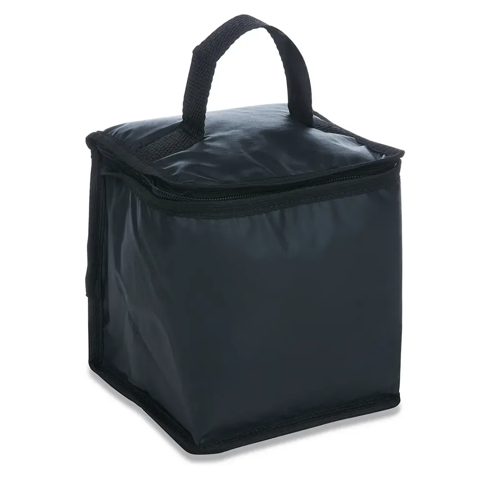 Mini bolsa térmica personalizada de bagum sintético 4 litros, cor preta