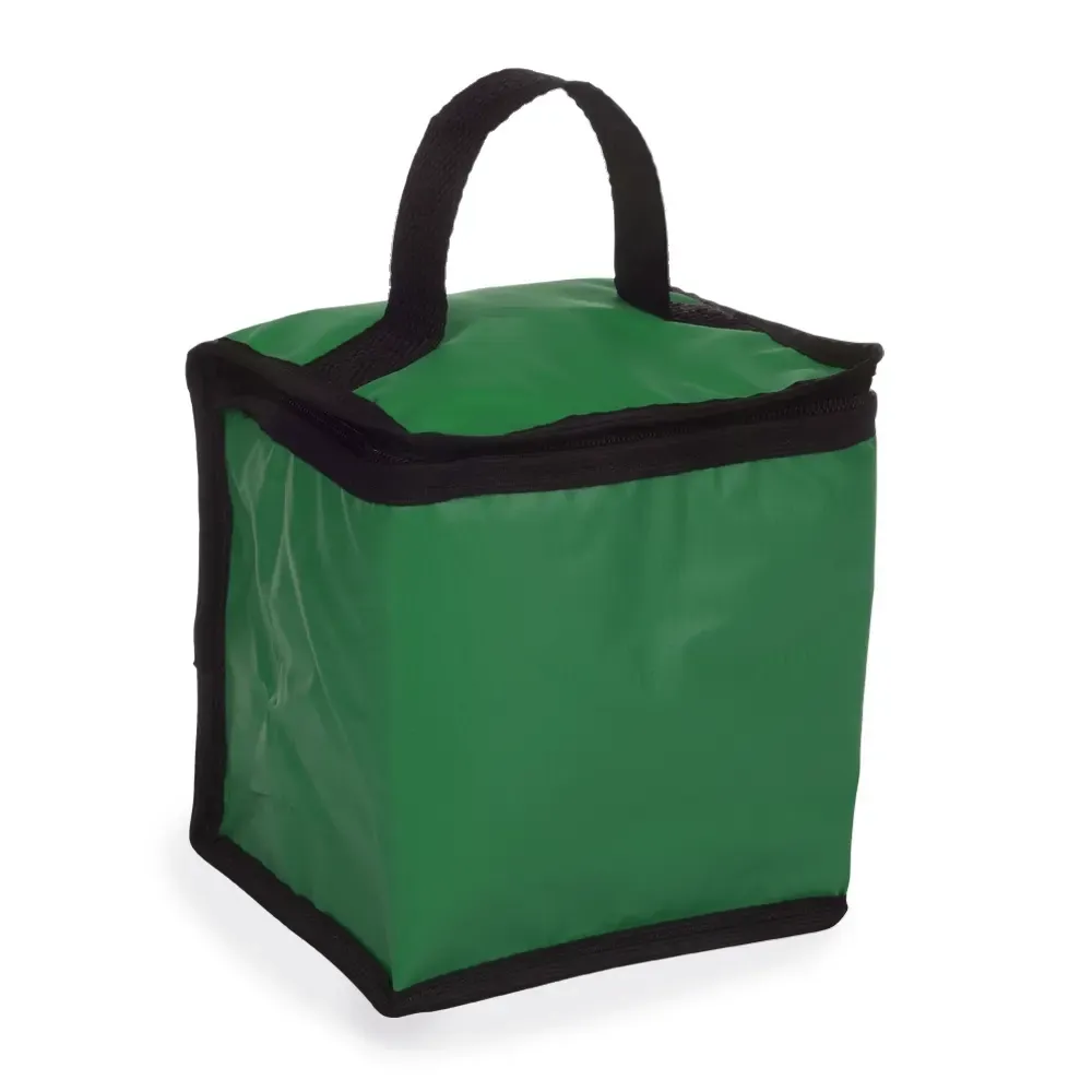 Mini bolsa térmica personalizada de bagum sintético 4 litros, cor verde
