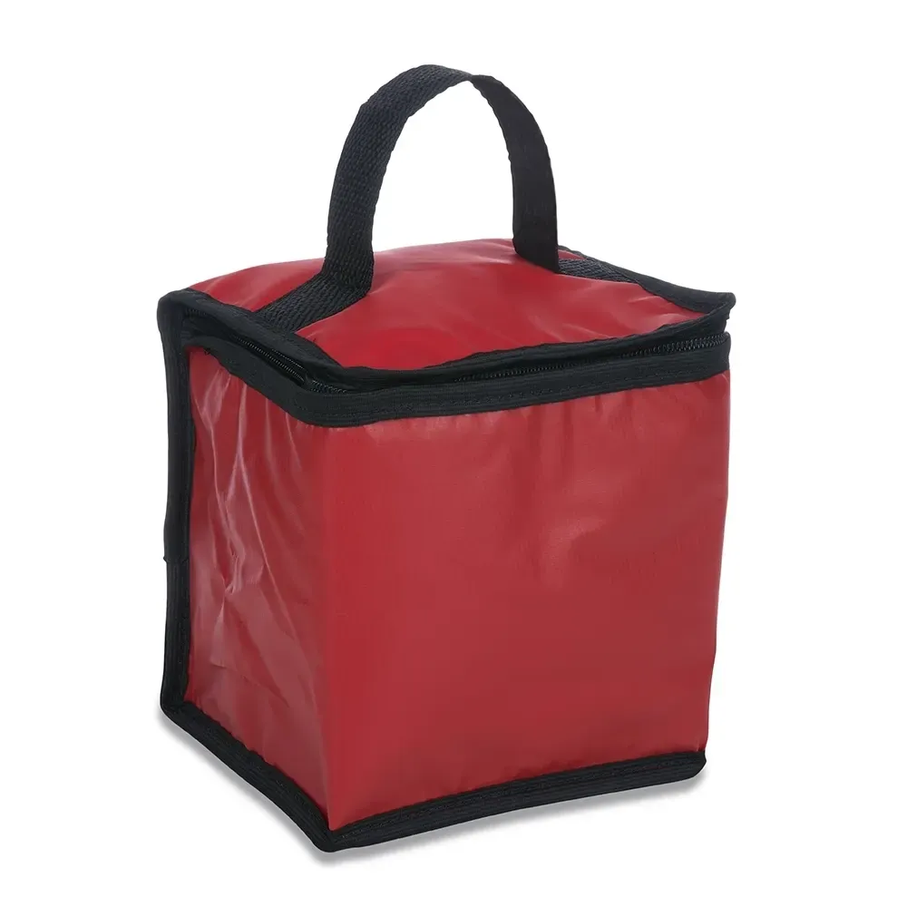 Mini bolsa térmica personalizada de bagum sintético 4 litros, cor vermelha