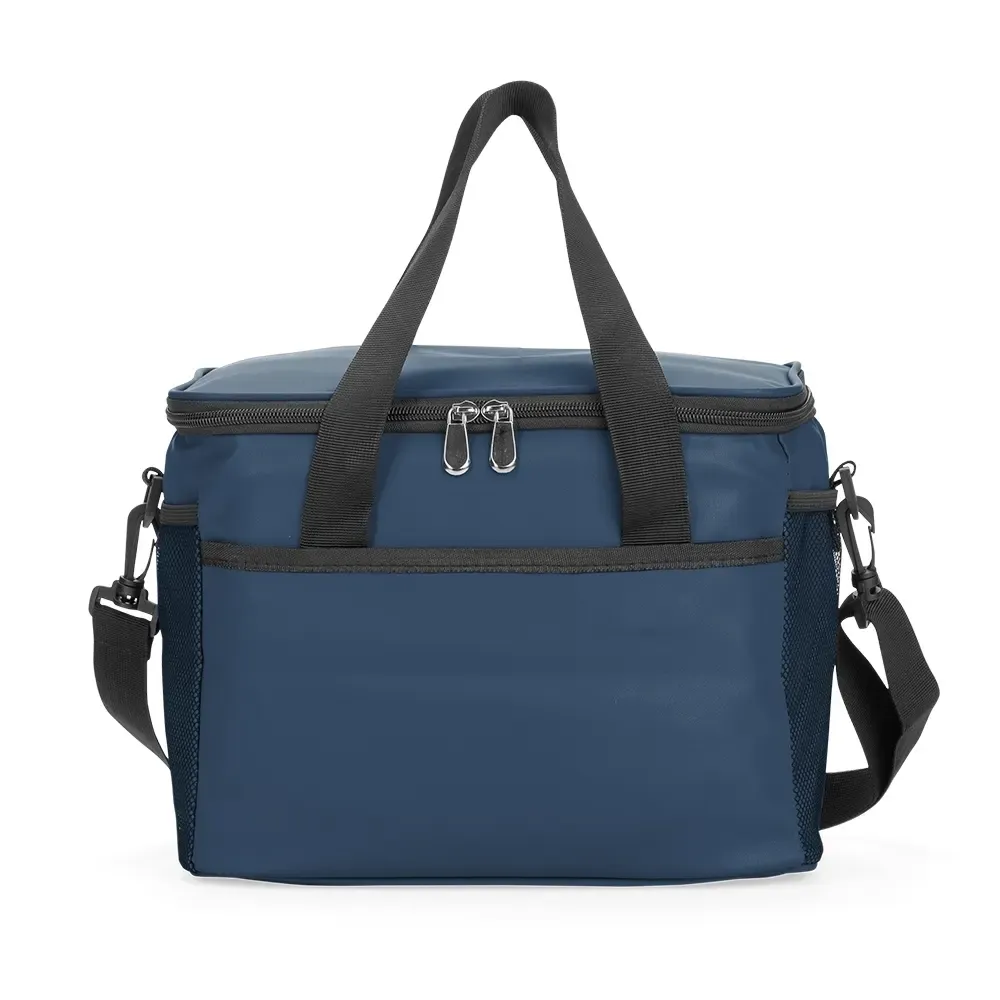 Bolsa Térmica de Couro Sintético 12 Litros Personalizada, cor azul