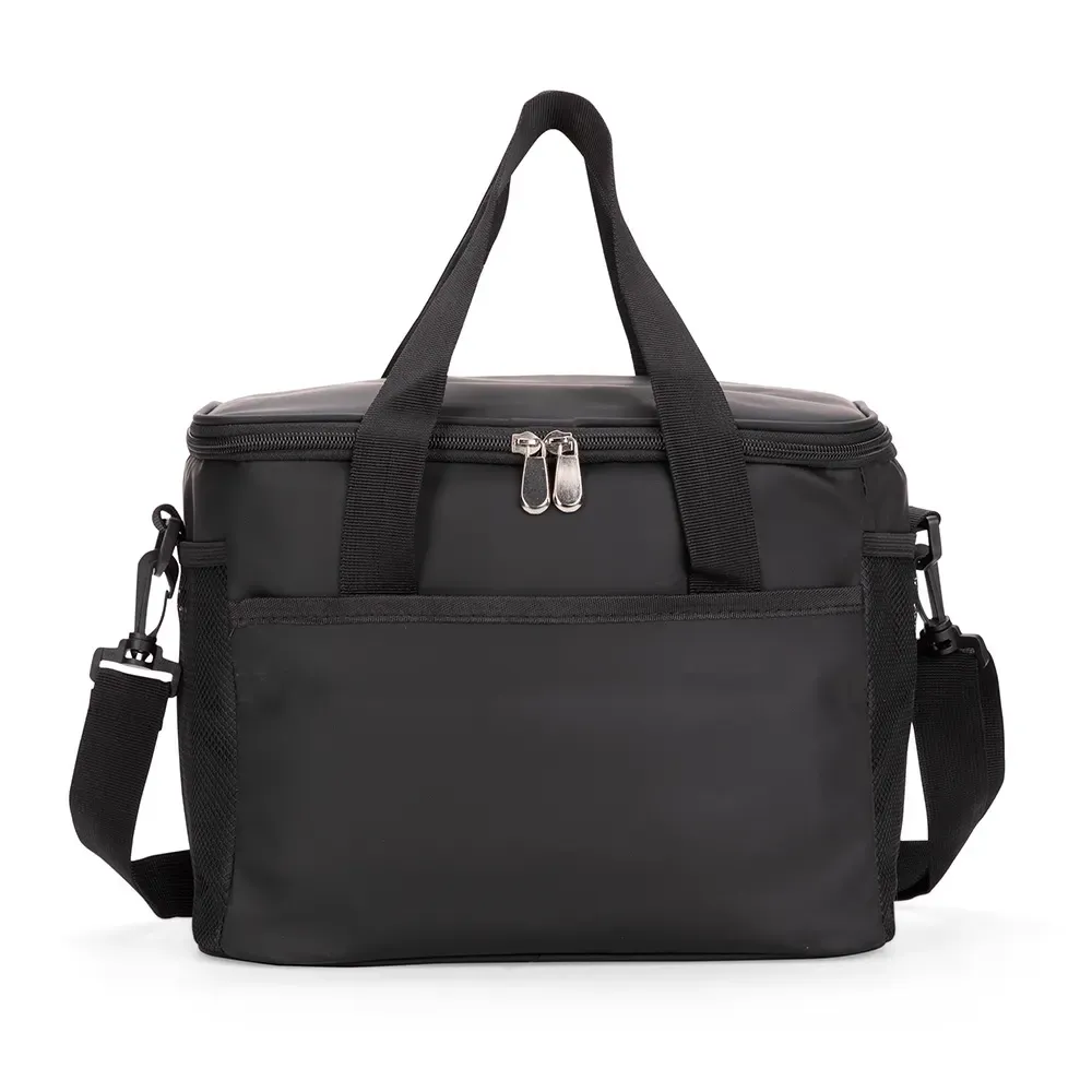 Bolsa Térmica de Couro Sintético 12 Litros Personalizada, cor preto