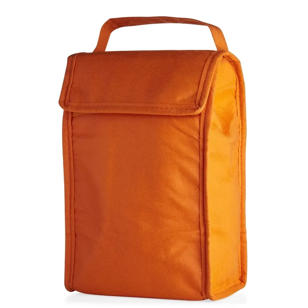 Bolsa térmica dobrável personalizada de TNT 3 litros, cor laranja