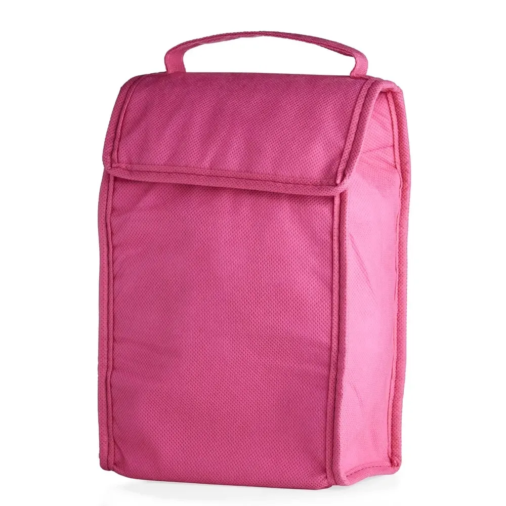 Bolsa térmica dobrável personalizada de TNT 3 litros, cor rosa escuro