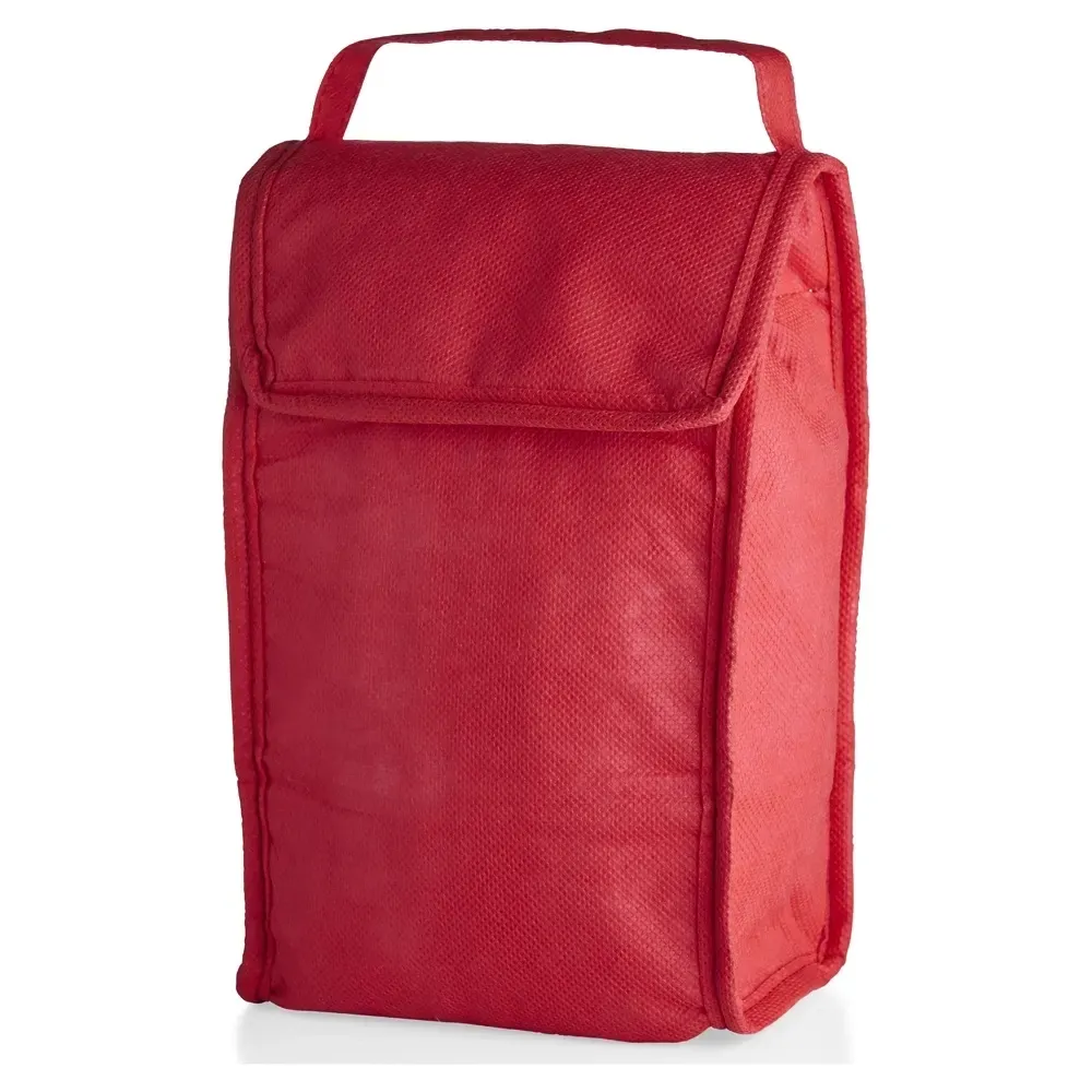 Bolsa térmica dobrável personalizada de TNT 3 litros, cor vermelha