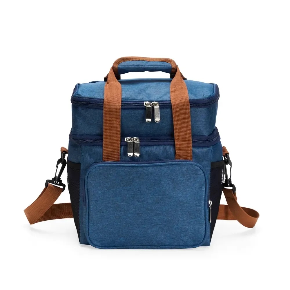 Bolsa Térmica Dupla de Poliéster 300D 15L Personalizada, cor azul