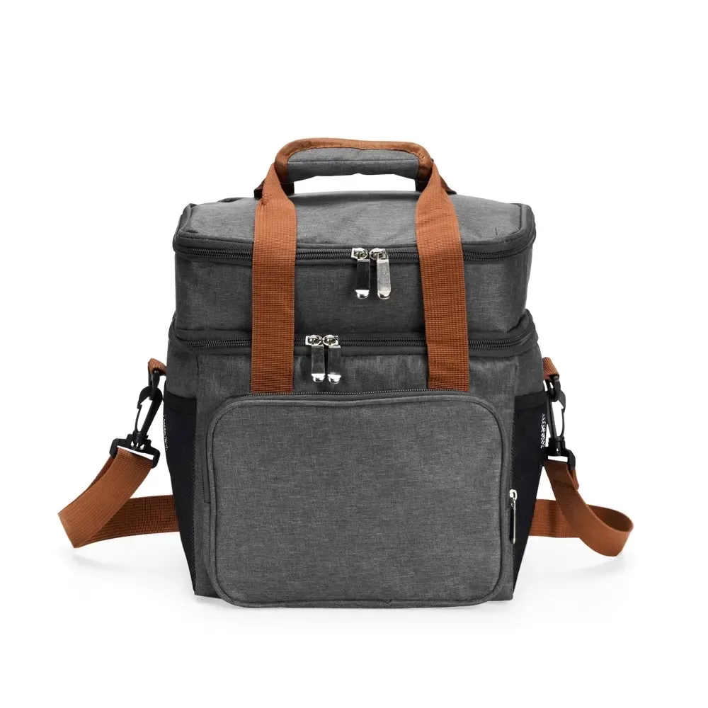 Bolsa Térmica Dupla de Poliéster 300D 15L Personalizada, cor cinza