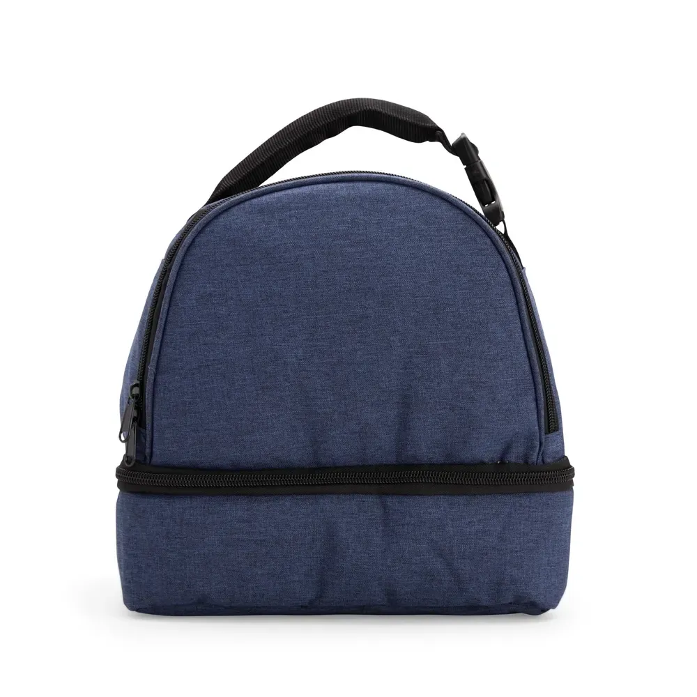 Bolsa térmica dupla personalizada de poliéster, 8 litros, cor azul escuro