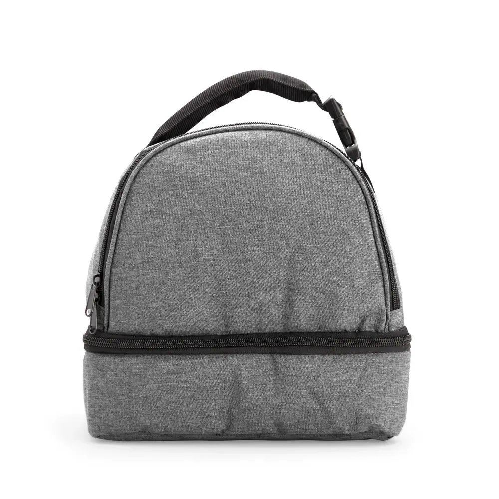 Bolsa térmica dupla personalizada de poliéster, 8 litros, cor cinza
