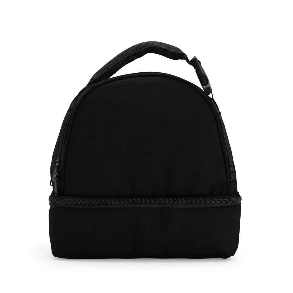 Bolsa térmica dupla personalizada de poliéster, 8 litros, cor preta