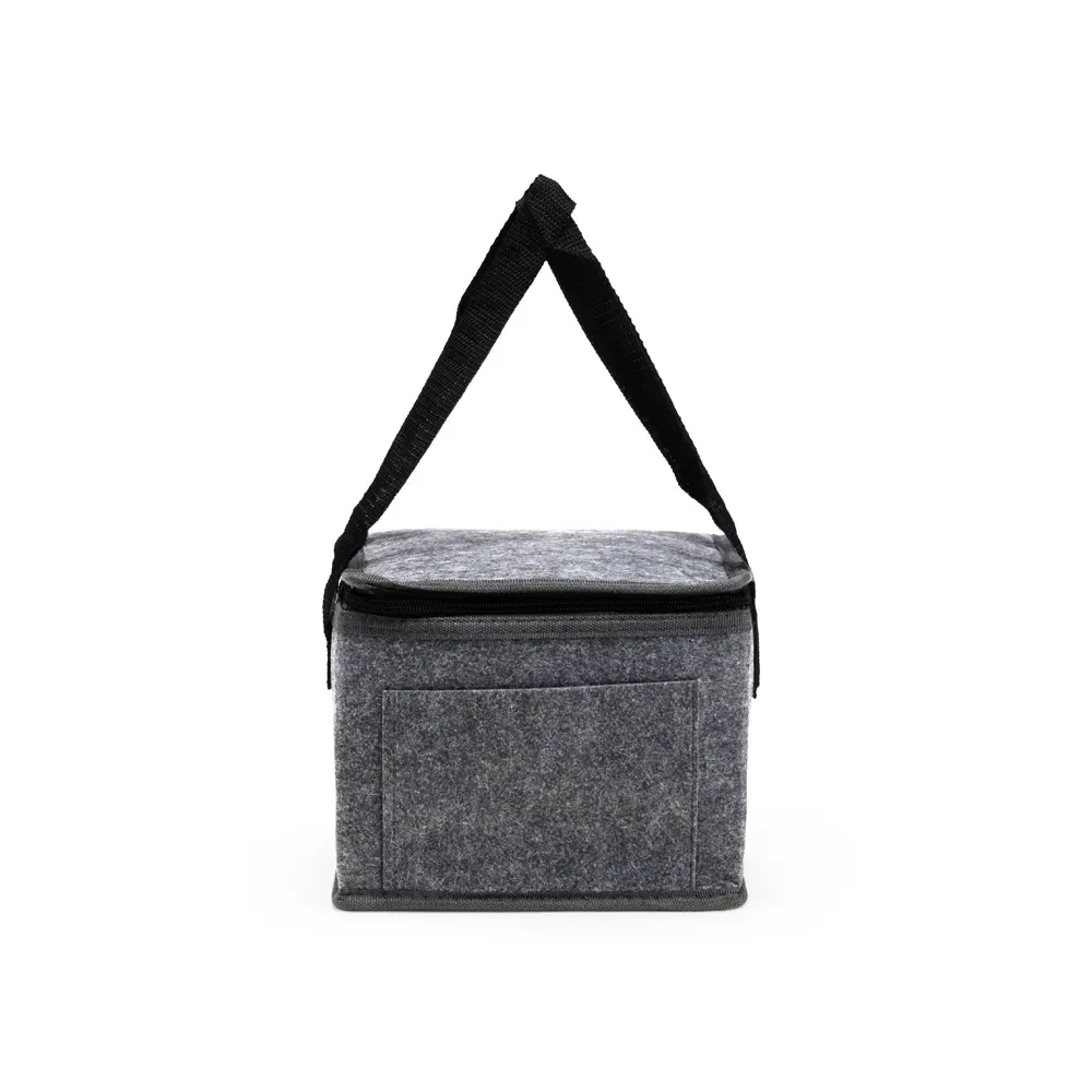 Bolsa Térmica de Feltro 5 Litros com Bolso Frontal Personalizada, cor cinza