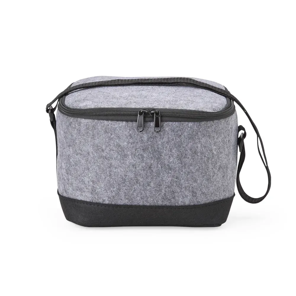 Bolsa Térmica de Feltro 6 Litros com Alça Transversal Personalizada, cor cinza