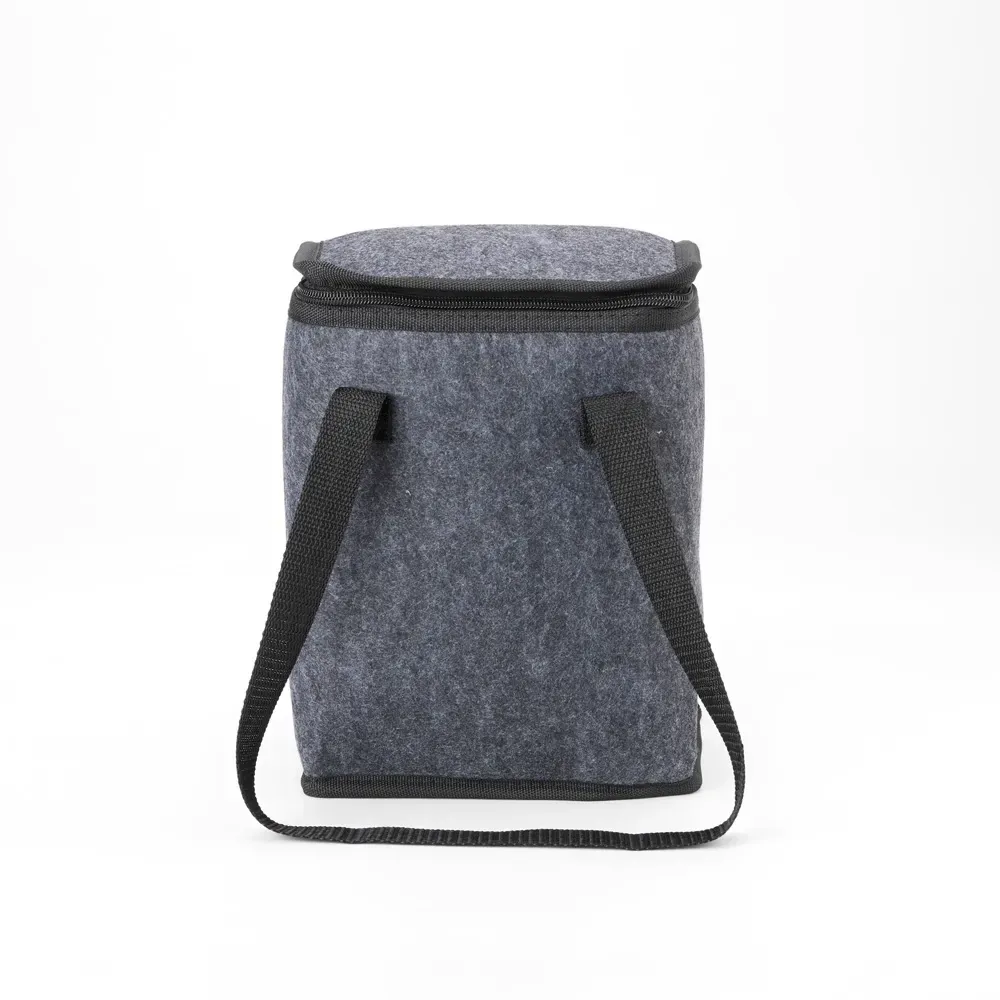 Bolsa Térmica de Feltro 7 Litros com Zíper Personalizada, cor preto