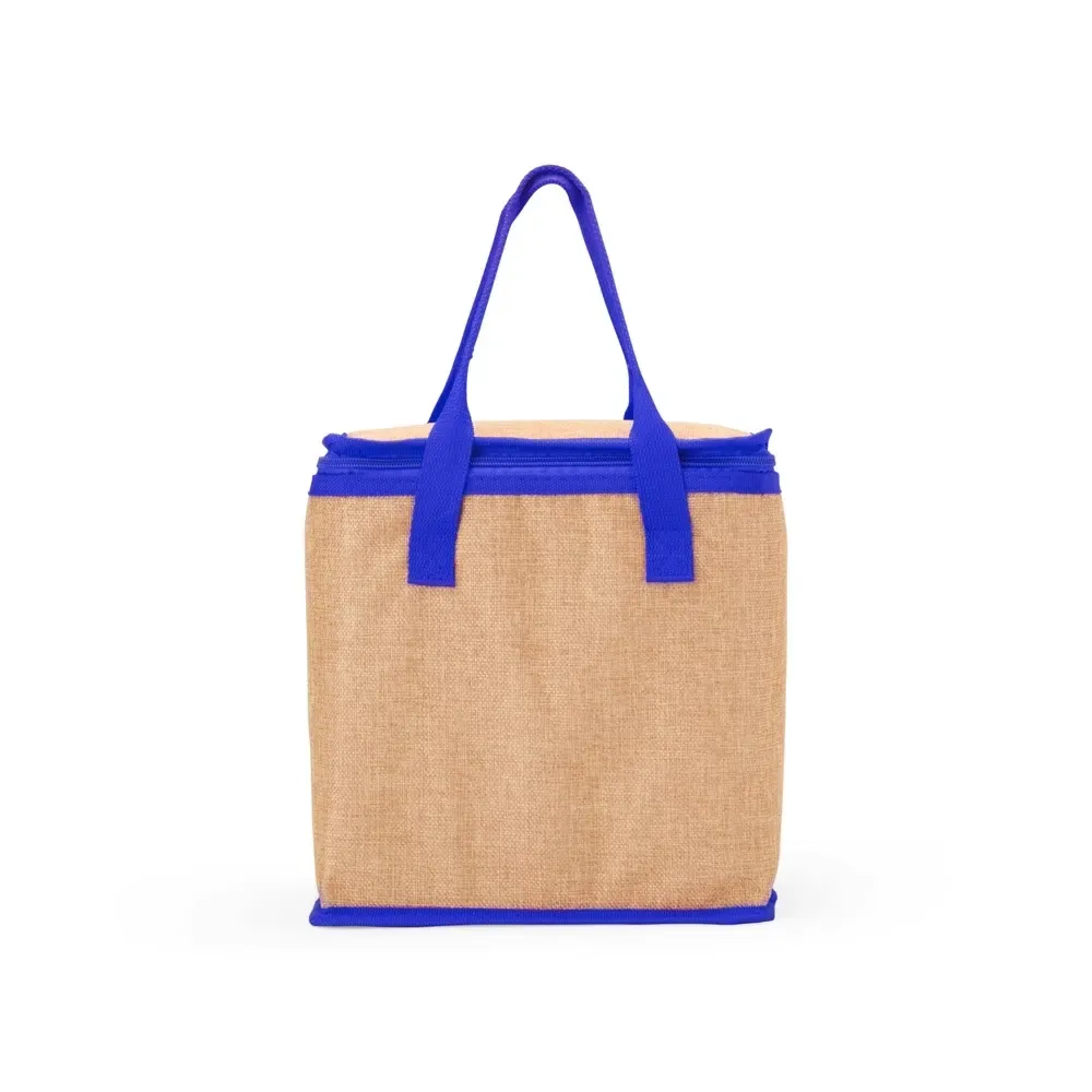 Bolsa térmica personalizada de linho, 14 litros, cor azul