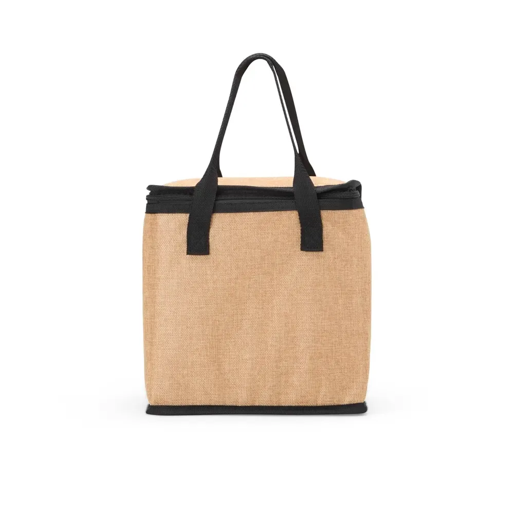 Bolsa térmica personalizada de linho, 14 litros, cor preta