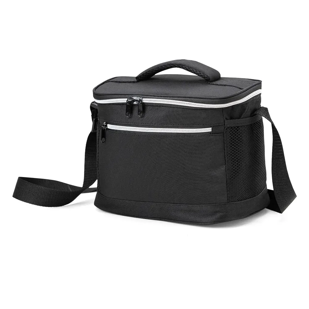 Bolsa térmica personalizada de nylon, 10 litros, cor preta