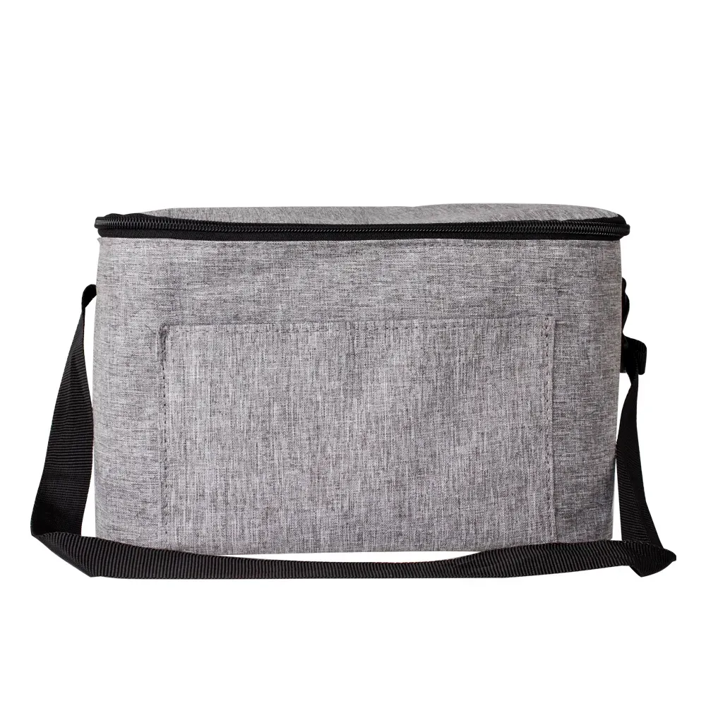 Bolsa térmica personalizada de nylon 10 litros, cor cinza claro