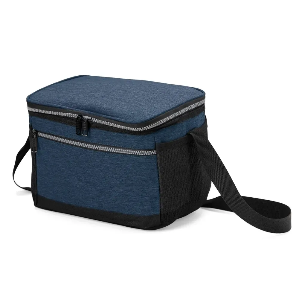 Bolsa térmica personalizada de nylon, 11 litros, cor azul