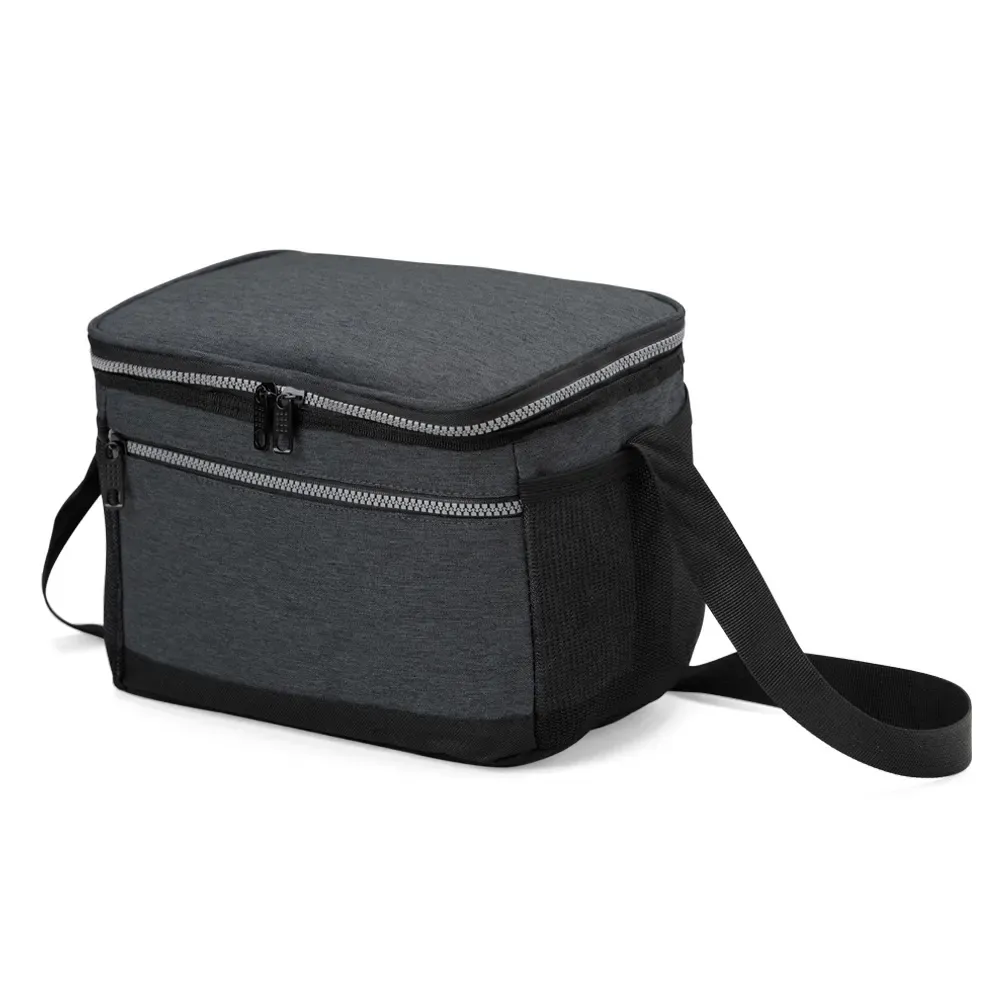 Bolsa térmica personalizada de nylon, 11 litros, cor cinza escuro