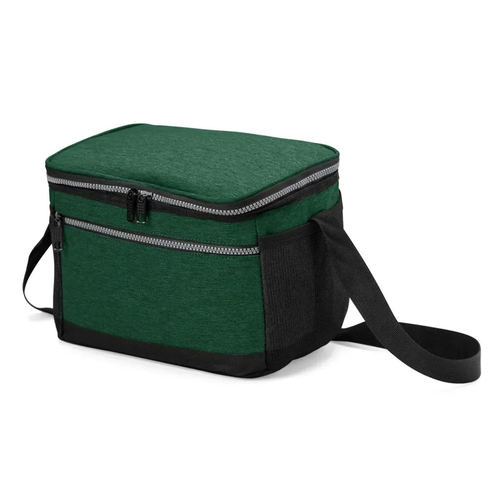 Bolsa térmica personalizada de nylon, 11 litros, cor verde