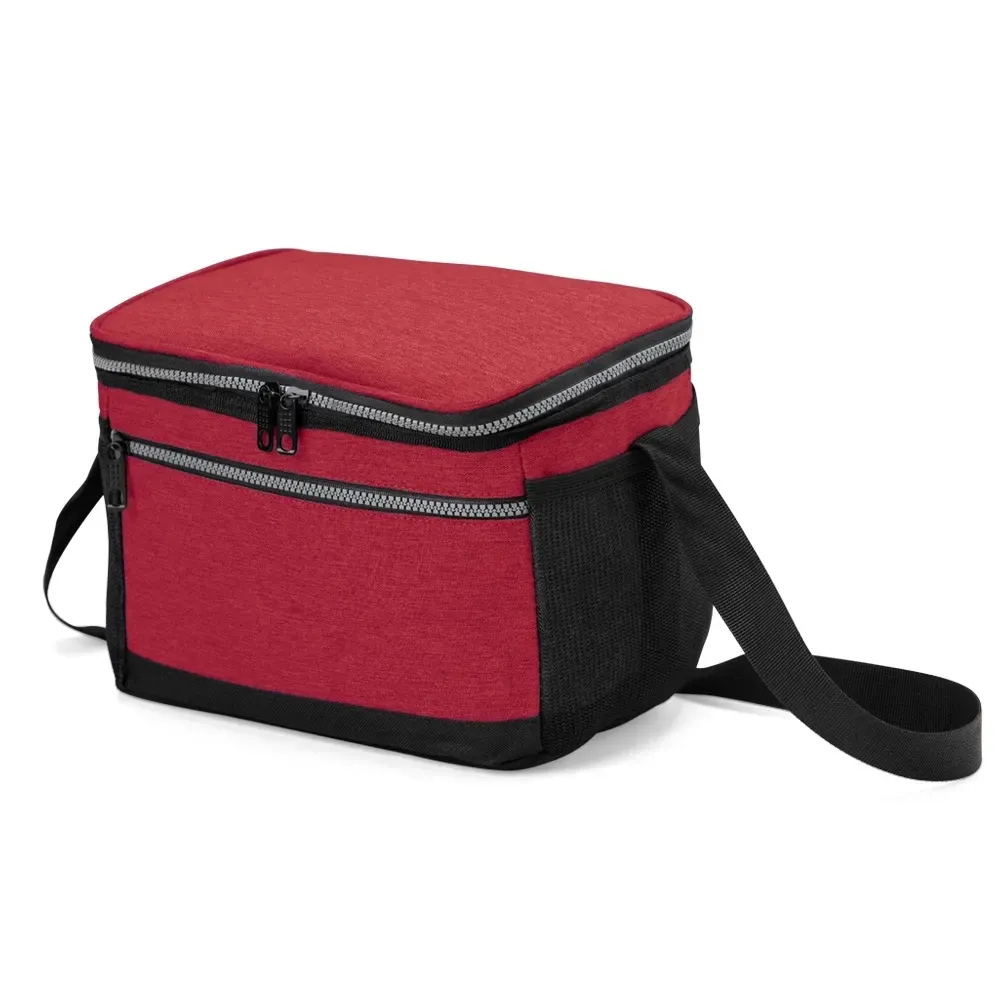 Bolsa térmica personalizada de nylon, 11 litros, cor vermelha