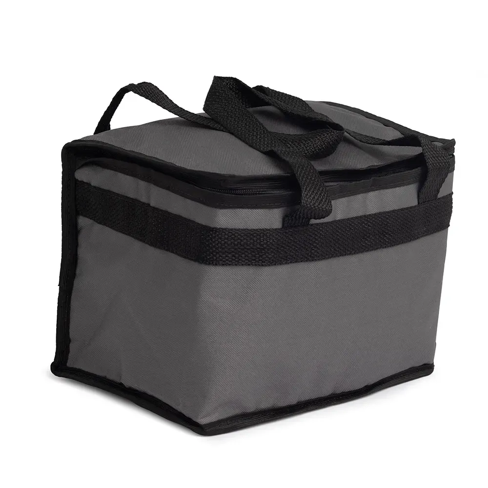 Bolsa térmica personalizada de nylon 13 litros, cor chumbo