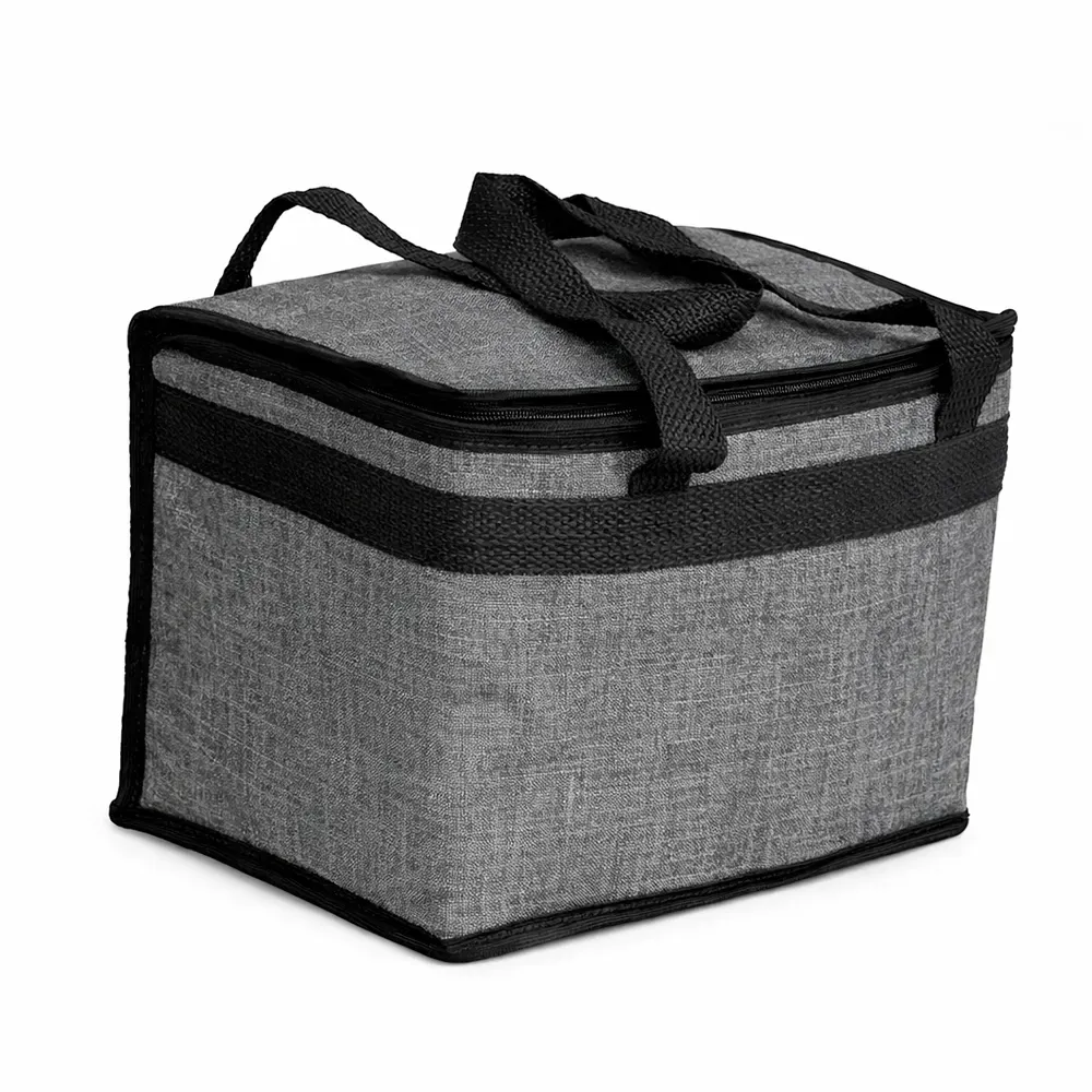 Bolsa térmica personalizada de nylon 13 litros, cor cinza