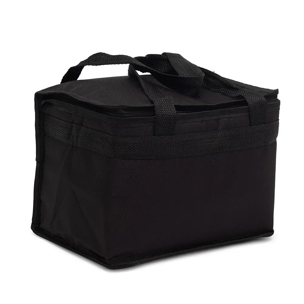Bolsa térmica personalizada de nylon 13 litros, cor preta