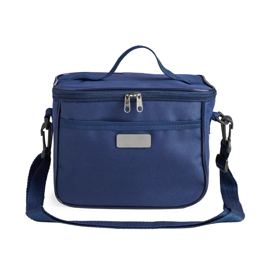 Bolsa térmica personalizada de nylon 6 litros, cor azul
