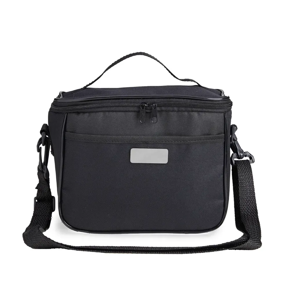 Bolsa térmica personalizada de nylon 6 litros, cor preta