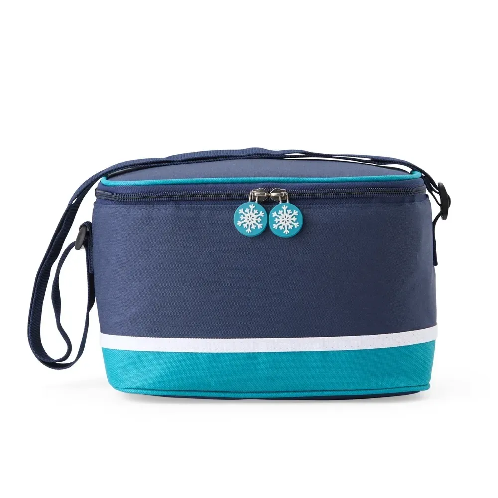 Bolsa Térmica de Nylon 7 Litros com Alça Transversal Personalizada, cor azul