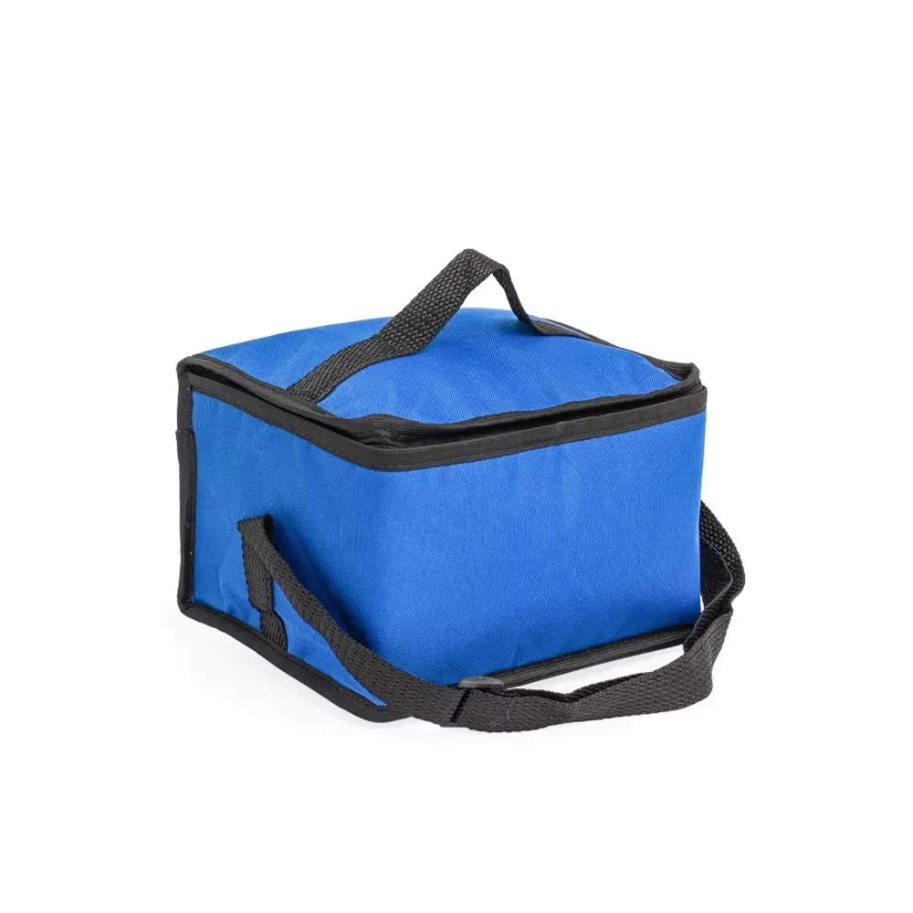 Bolsa térmica personalizada de nylon 8 litros com alça para as costas, cor azul royal