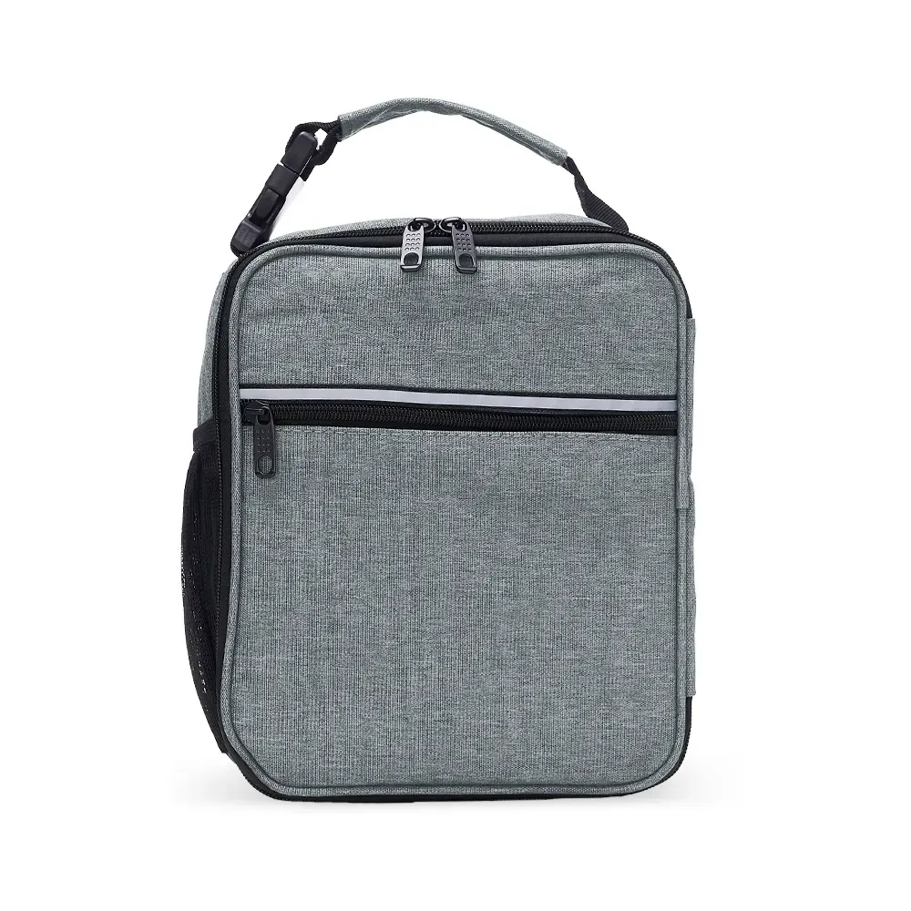 Bolsa térmica personalizada de nylon, 8 litros, cor cinza