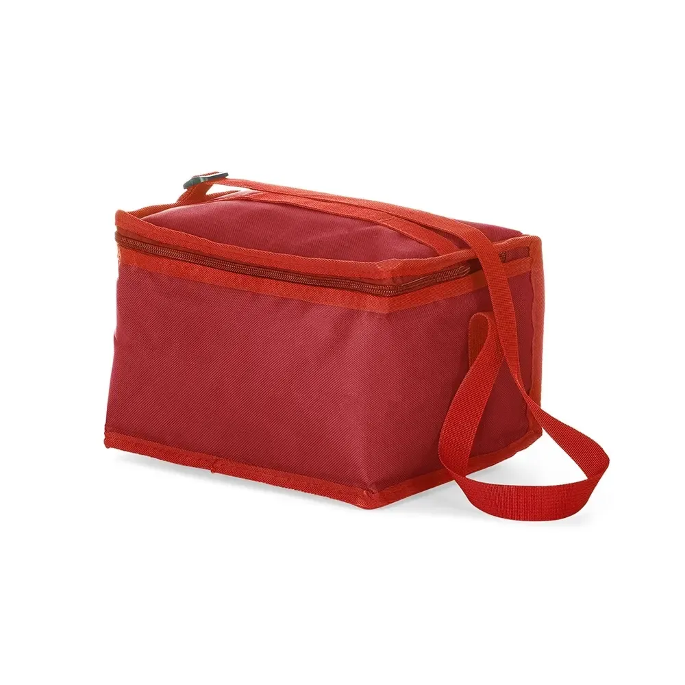 Bolsa térmica personalizada de nylon 9 litros, cor vermelha