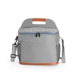 Bolsa Térmica de Oxford 11L com Revestimento em Alumínio e Bolsos Laterais Personalizada, cor cinza